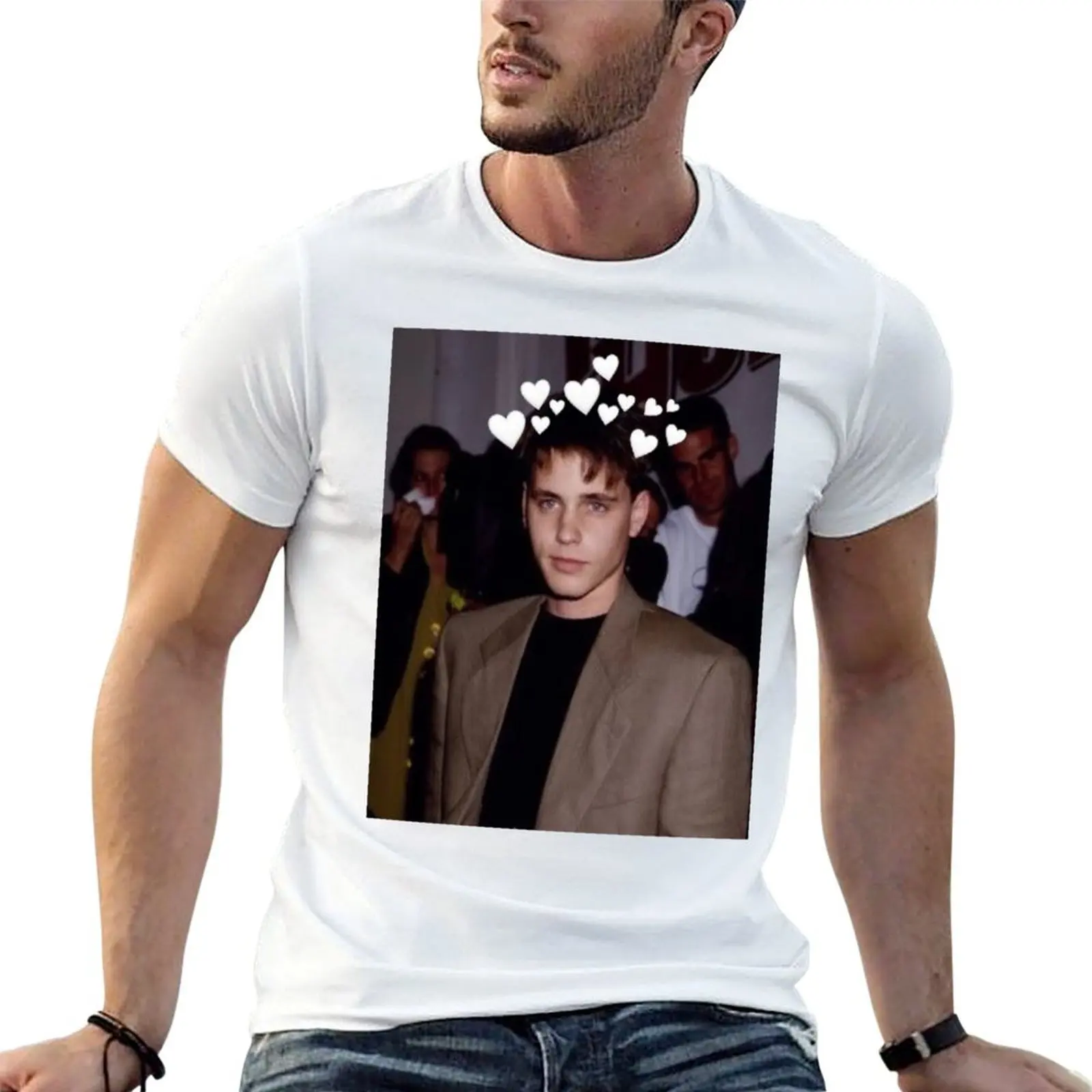 

anime shirt t Corey t Haim man cotton essential tshirt 100% Hearts T-Shirt with for shirts