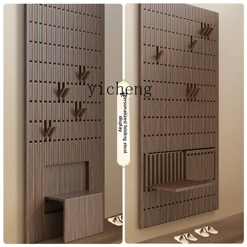 

FY piano key hanger entrance area hanger solid wood coat rack wall hanger hook