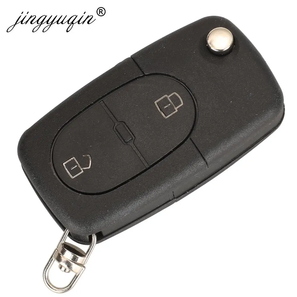 jingyuqin 4D0837231R Remote Key 433Mhz ID48 Chip For Audi A3 A4 A6 A8 TT 2 Button Flip Folding Car Key Contol 4D0.837.231