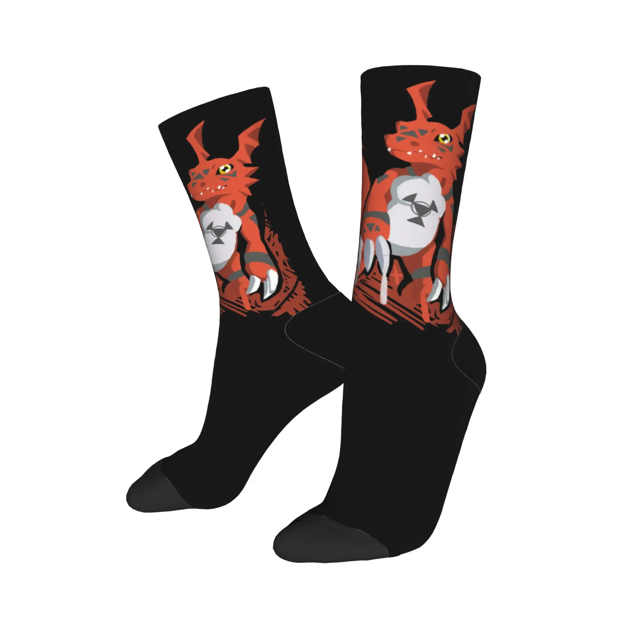 Fashion Men's Socks Casual Guilmon Sock Polyester Digimon Nostalgic Anime Sport Women Socks Spring Summer Autumn Winter