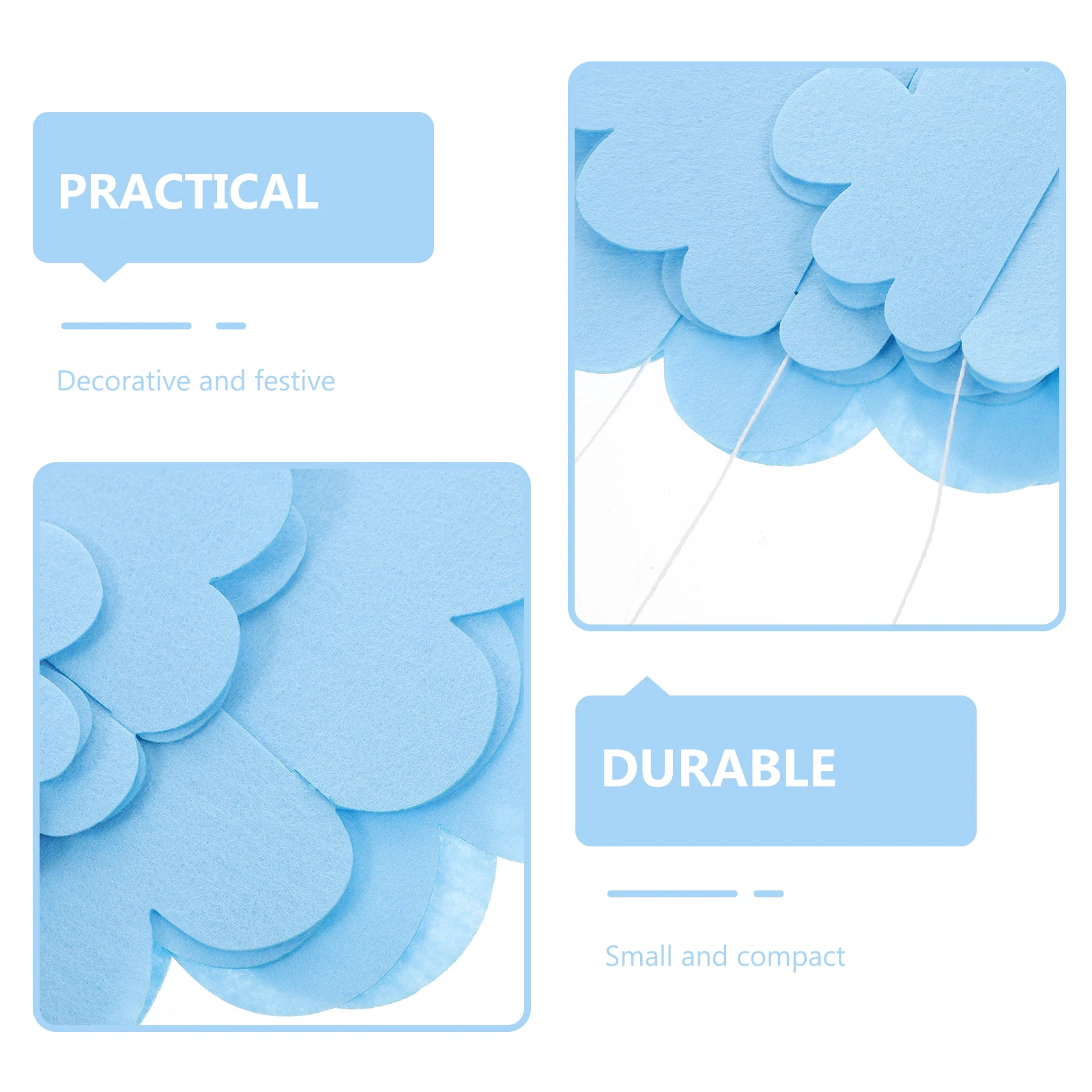

1 Set 3D Felt Cloud Hanging Ornament Home Decorative Pendant Party Scene Reusable Festival Diy Crafts Clouds Hanging Decor For