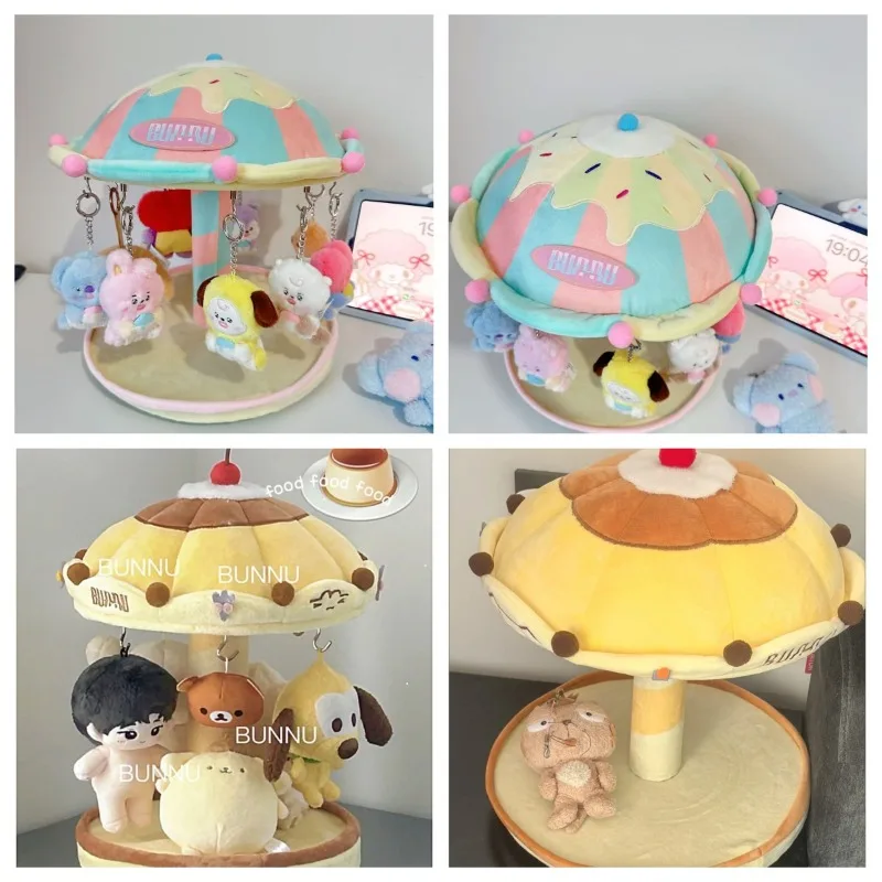 

Bunnu Series Pom Pom Purin Carousel Cottage Cotton Doll Storage Box Girl Cute Plush Doll Pendant Rack Decoration Ornament Gifts
