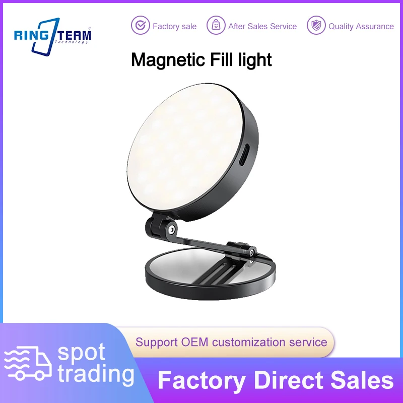 

R1 Magnetic Fill Light for MagSafe 5 Rotatable Selfie Light with 5 Color Temperatures 80LM Brightness for Phones