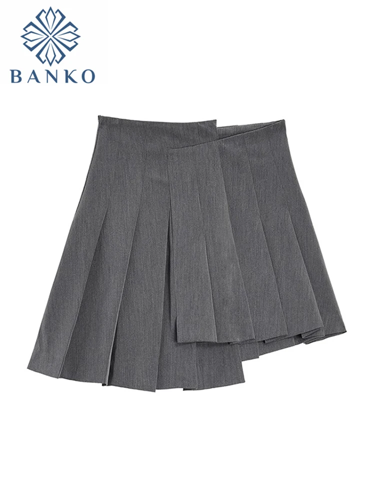 

Japanese Preppy Style Gothic Pleated Skirt Women Asymmetrical Design Short Skirts Fashion Trend Punk Streetwear Sexy Bottoms Y2k