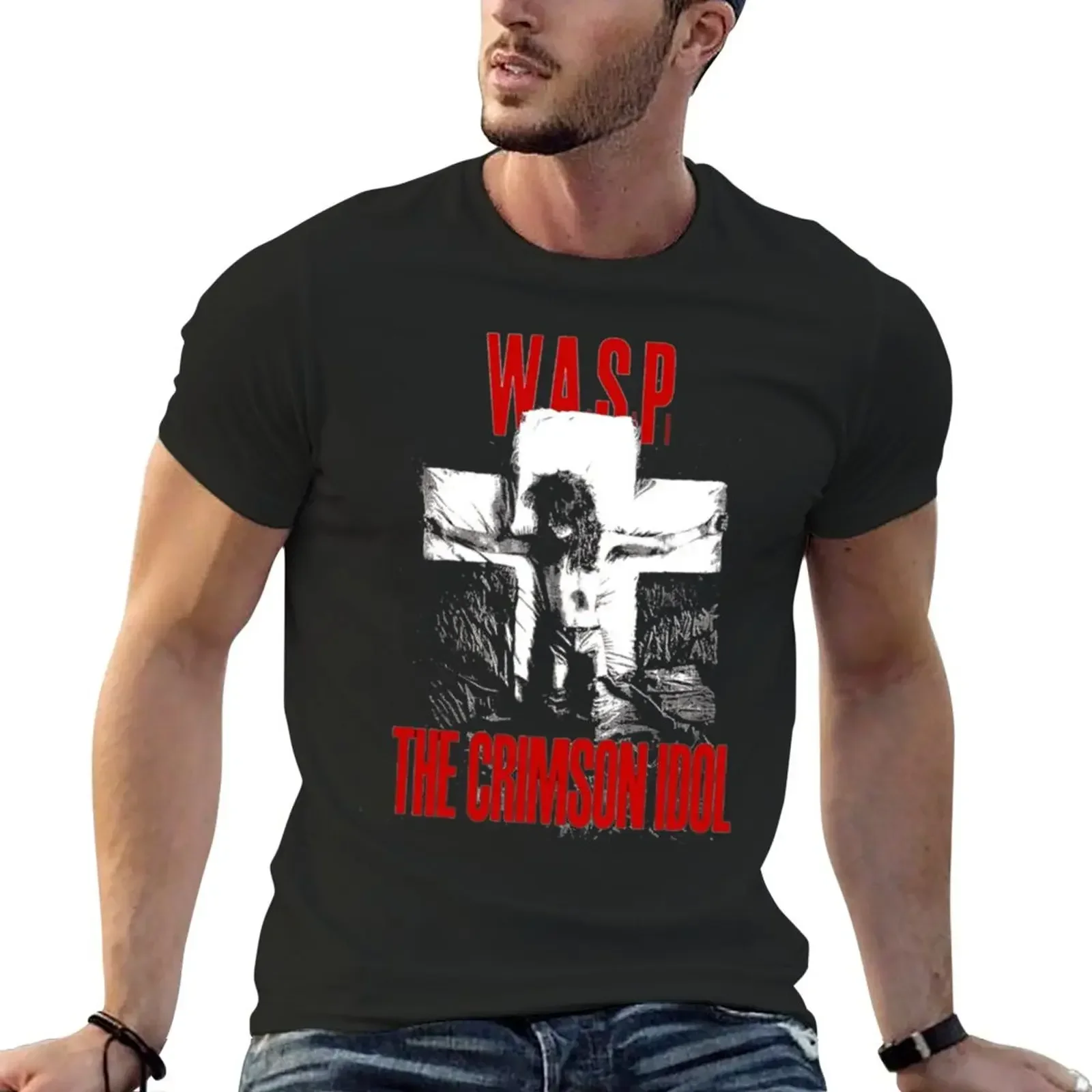 

Vintag Retro Crimson Idol T-Shirt sweat graphics black t shirts for men