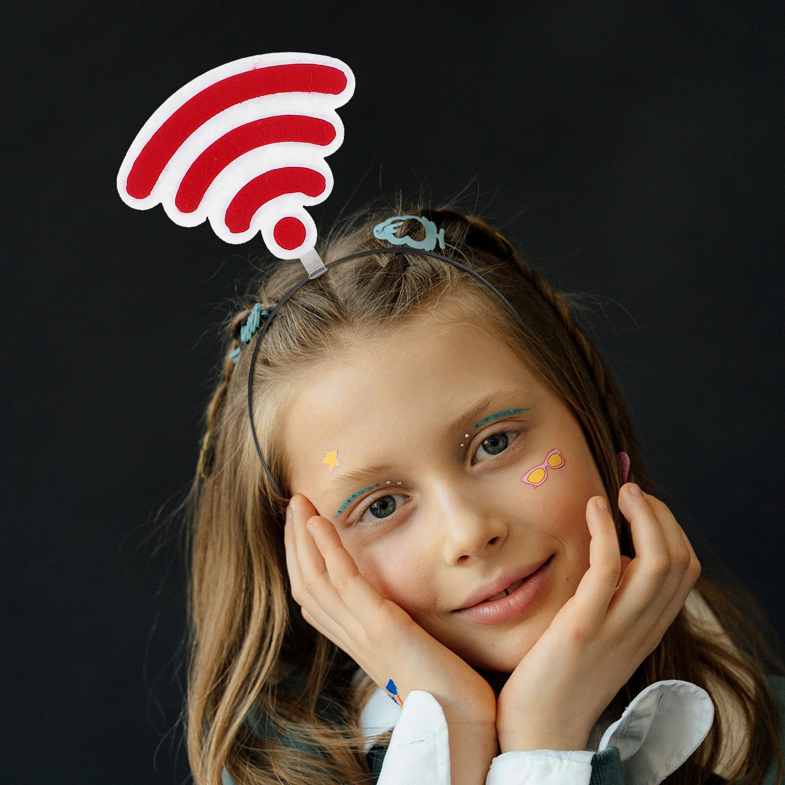 เสาอากาศแบบคาดศีรษะ WiFi 2 ชิ้น ของเล่นแปลกใหม่สำหรับงานปาร์ตี้ อุปกรณ์ประกอบฉากถ่ายรูป ของชำร่วยงานปาร์ตี้ฮาโลวีน สำหรับเด็กและผู้ใหญ่