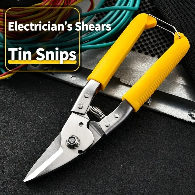Special electrician scissors for ceiling trunking and aluminum plates,Powerful curved-cut capabilities,industrial shears