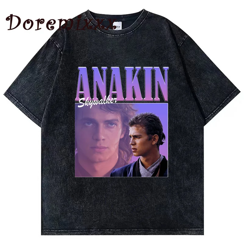 

Hip Hop Men T Shirt Gothic Anakin Skywalker Graphic Washed Tshirt T-Shirt Women Harajuku Casual Tshirts Summer Short Sleeve Tees