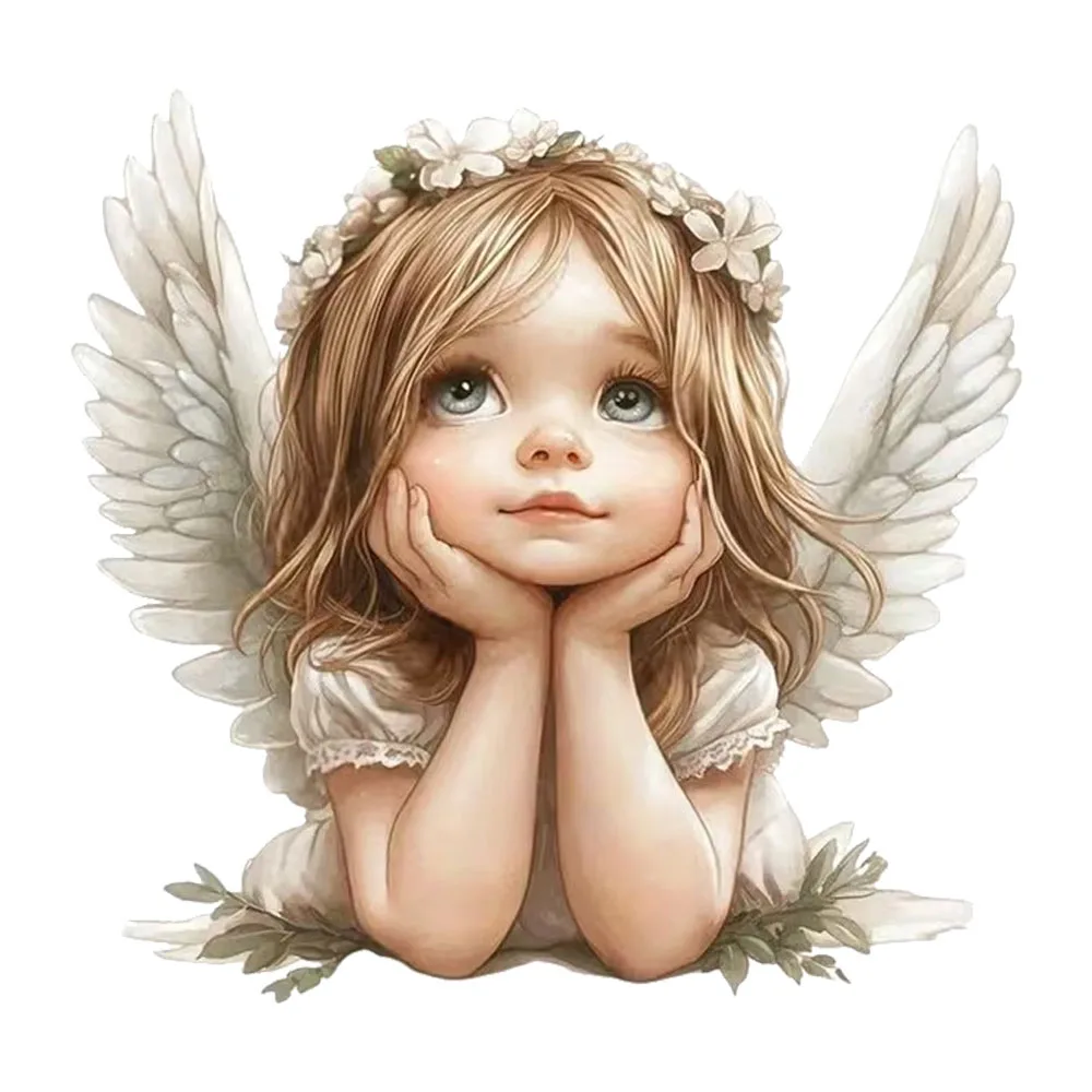 15cm Angel Baby Girl Waterproof Car Decals for Windows, Bumper, Exterior Decorative Accessories, Blocking Scratches Stickers
