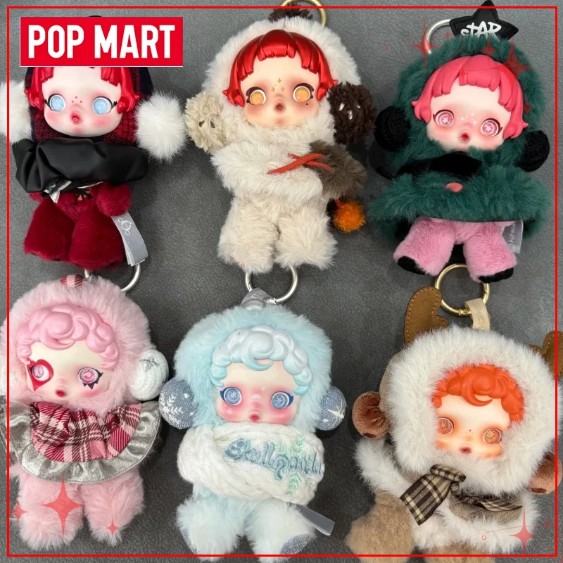 POPMART SKULLPANDA Winter Symphony Series Blind Box Vinile Faccia Peluche Bambola Ciondolo Portachiavi Collezioni Regali di Natale