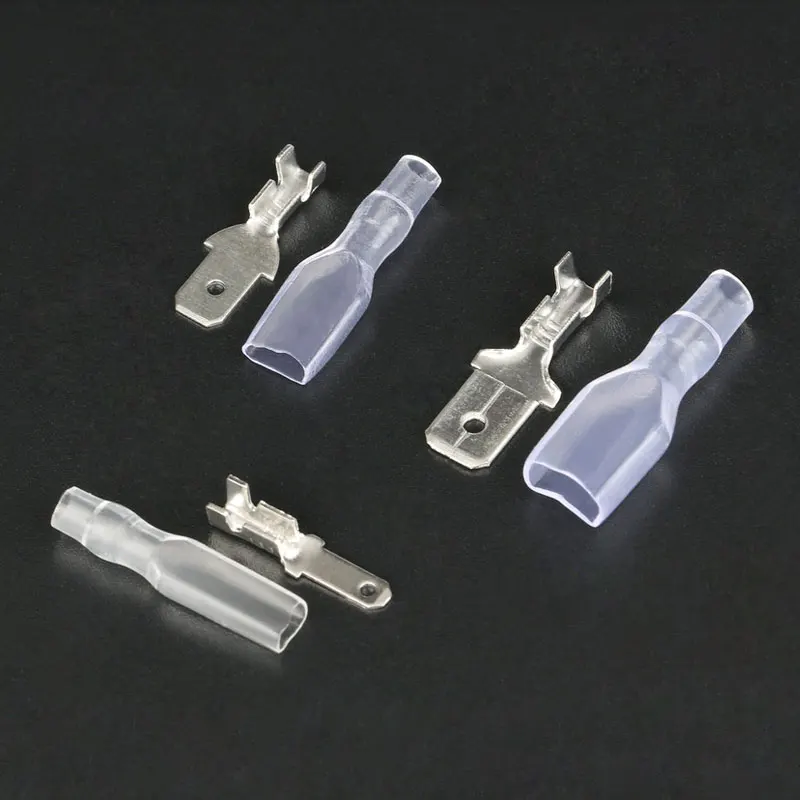  20Pcs/50pcs 2.8mm 4.8mm 6.3mm Insulated Spade Wire Connectors Female & Male Crimp Terminal Set Electrical Cable Crimp Terminal
