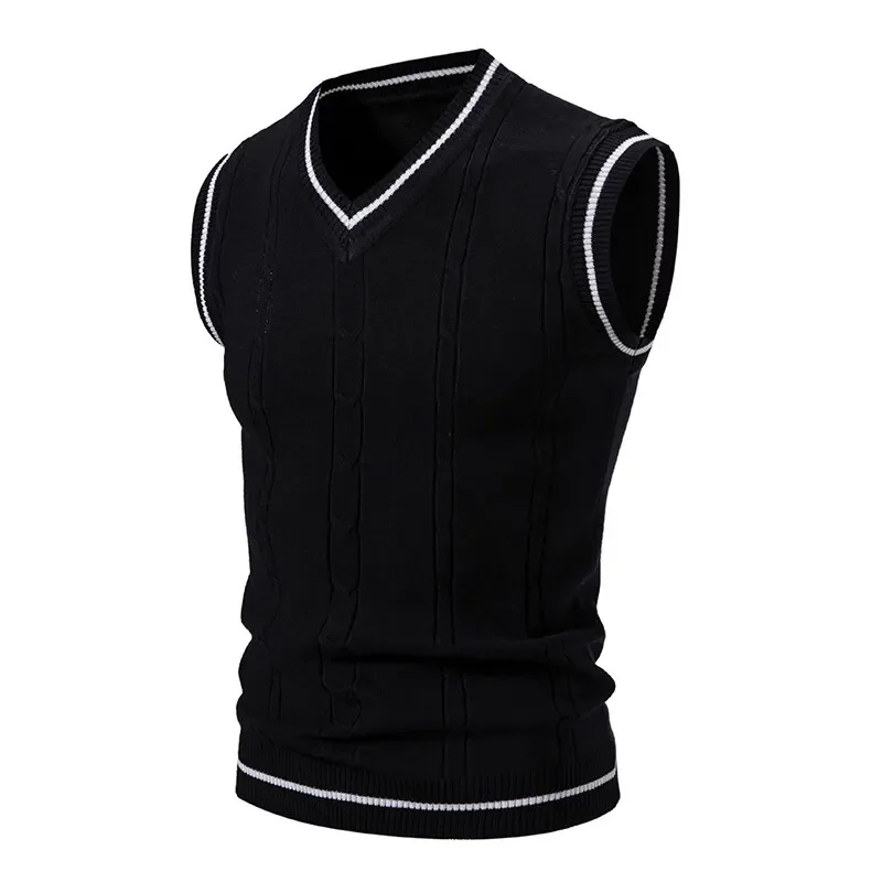 Autumn Men's V Neck Knit Vests - Men'S Fashion V Neck Sweater บทวิจารณ์และราคา