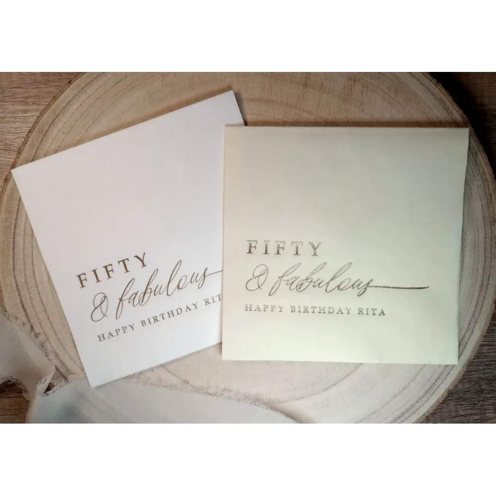 Fifty and Fabulous | 50 and Fabulous Napkins | 50th Birthday Party Napkins | Cocktail Napkins | Beverage Napkin 50Pcs