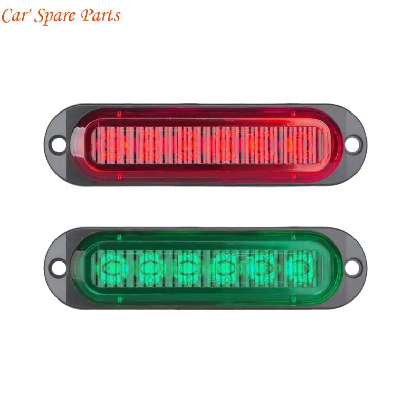 Y4UA 2 Pieces Boat Navigation Lights 6LED Waterproof Design Red Blue Two Tone Marine