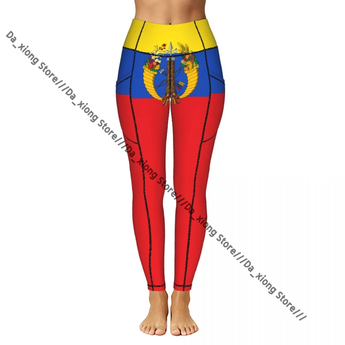 Casual Ladies Yoga Leggings Flag Of The Gran Colombia High Waist Outdoor Jogging Pants