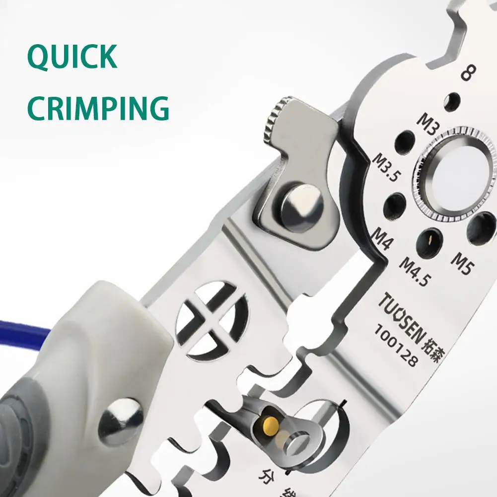 rimper Cable Cutter Adjustable Automatic Wire Stripper Multifunctional Stripping Crimping Pliers Terminal Hand Tool