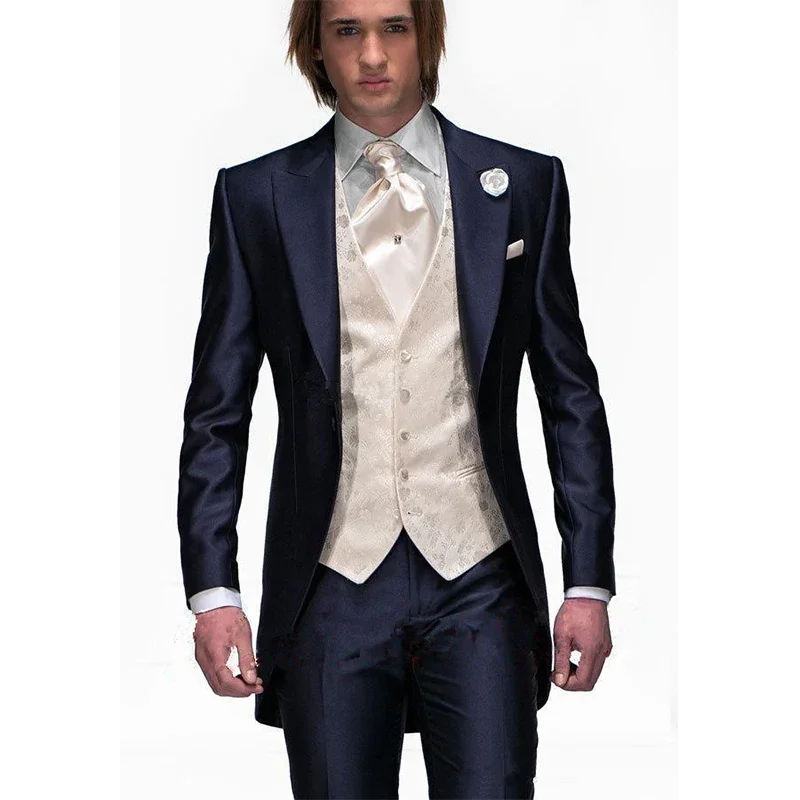 

Custom Groom Tuxedos Formal Wear Wedding Suits Groomsman/Bridegroom Best Man Wholesale ( Jacket+Pants+Vest ) Fit Suit