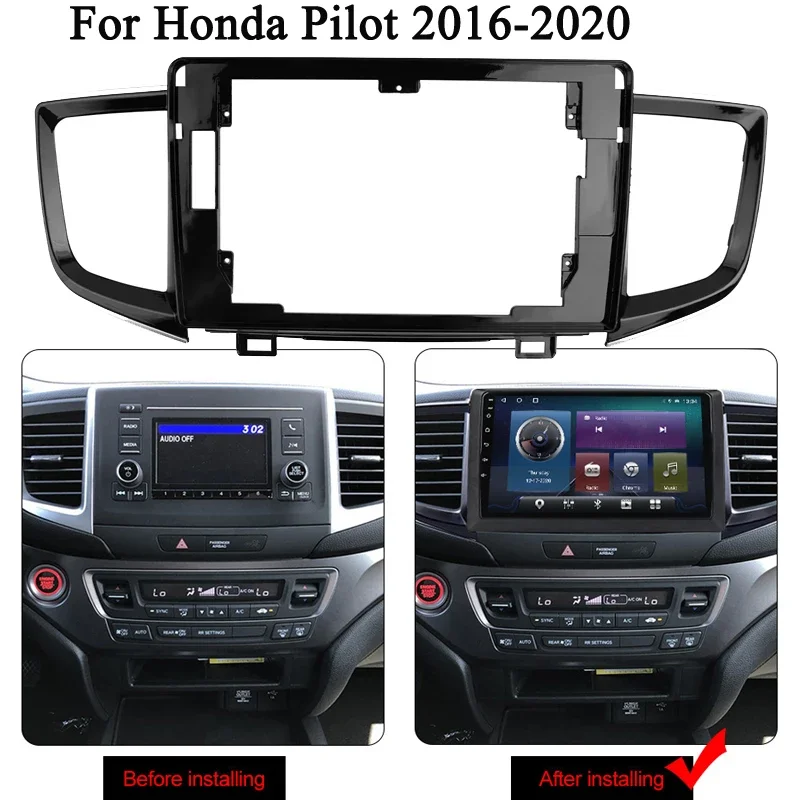 

Автомобильный радиоприемник Android DVD GPS Mp5 Пластиковая панель лицевой панели для Honda Pilot 2016 2017 2018 2019, комплект радиоприемника для приборной панели