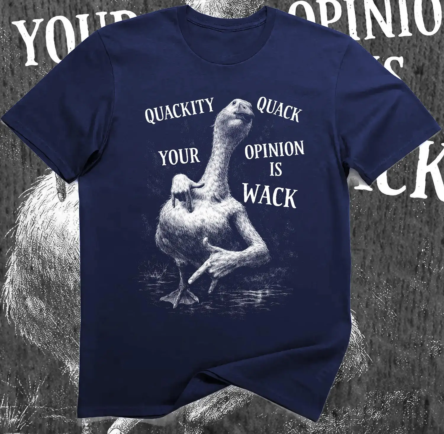 Gua Gua, Your Viewpoint Is Too Outrageous: Funny Goose T-shirt, Satirical Humorous Retro Pattern T-shirt Y2K Street Style Top
