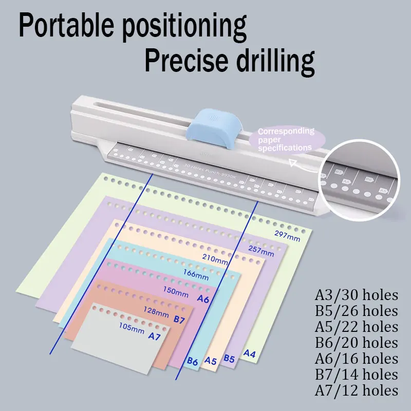 30-hole hand-pushed puncher A4 multi-hole puncher quick and simple punch folder loose-leaf core data binding puncher