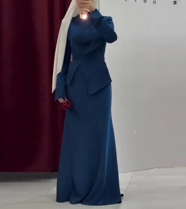 2025 Set gonna slim fit a maniche lunghe da donna Temperamento elegante Tinta unita Nuovo arrivo