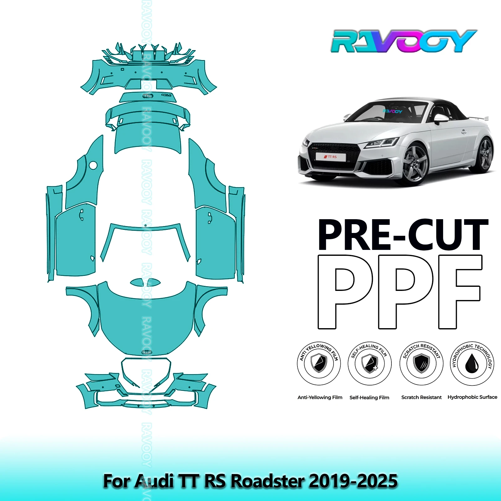 

Full Vehicle Clear Bra Precut PPF Paint Protection Film For Audi TT RS Roadster 2019-2025