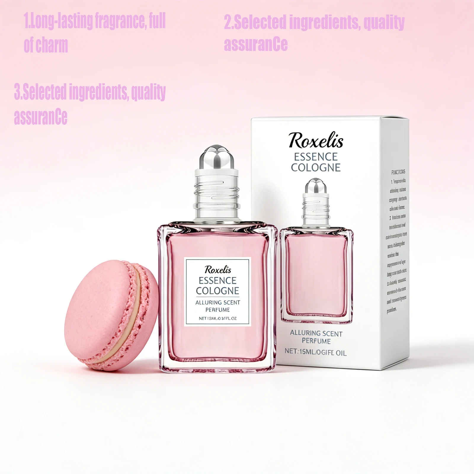 

Roxelis 15 ml Pink Rose Floral Scent Perfume Roll-On Oil Refreshing Gentle Deodorant Romantic Fragrance Portable Daily Wear