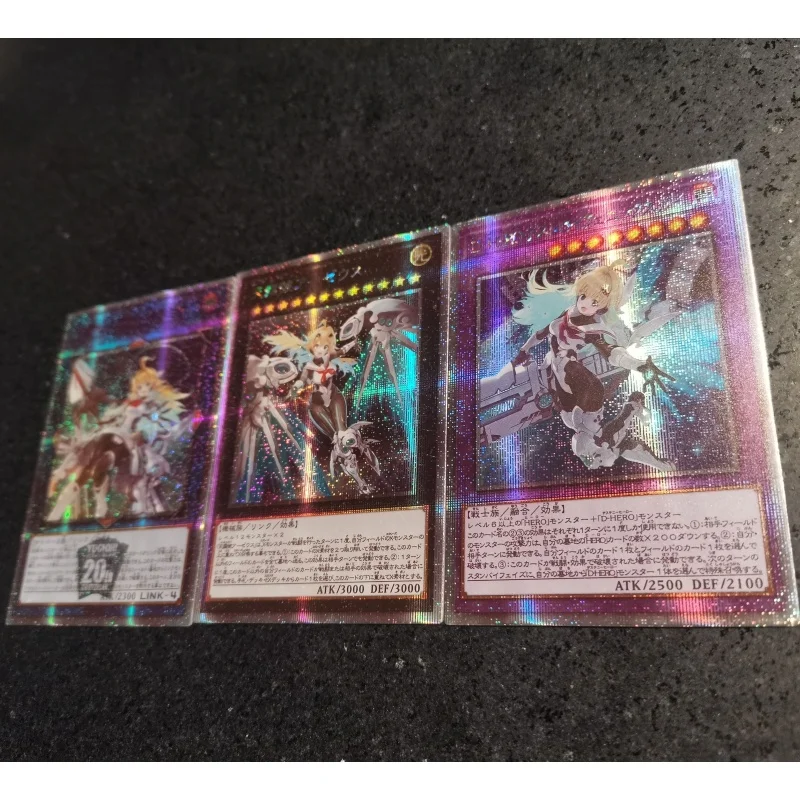 3Pcs/Set Yu Gi Oh Cards Lolamia Accesscode Talker AA-ZEUS Anime Game Characters ACG Collection Color Brushed Flash Cards DIY Toy