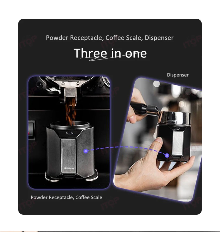 ITOP DCS Powder Scale Coffee Powder Weighing Cup Powder Receptacle with Electronic Scale Coffee Powder Scale Cup Accurate 0.1g