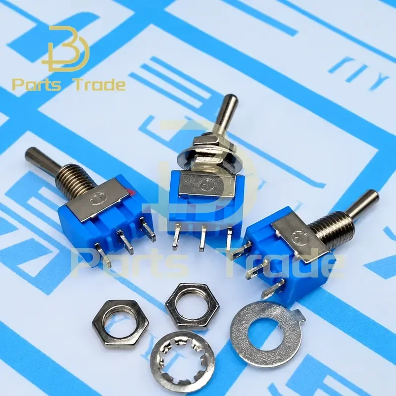 100Pcs MTS-102 Toggle Switch 3 Pin ON/ON PDT 6A 125VAC 3A 250VAC Mini Lever Switch for Electronic DIY Projects
