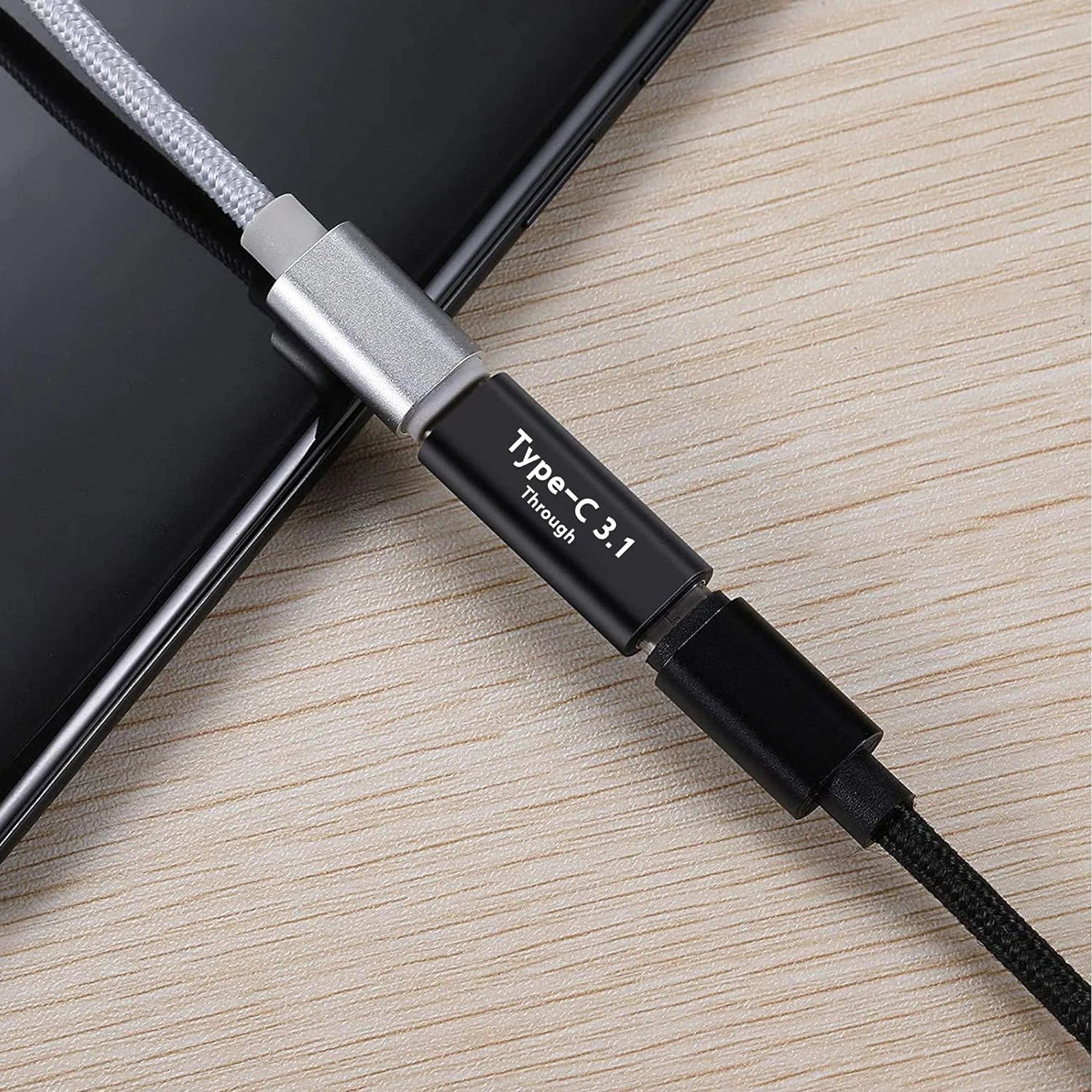 Серый комплект из 4 высокоскоростных двойных двойных разъемов Type-C PD 100 Вт USB 3.2 3.1 Gen-2, удлинитель-удлинитель, передача данных 10G USB-C
