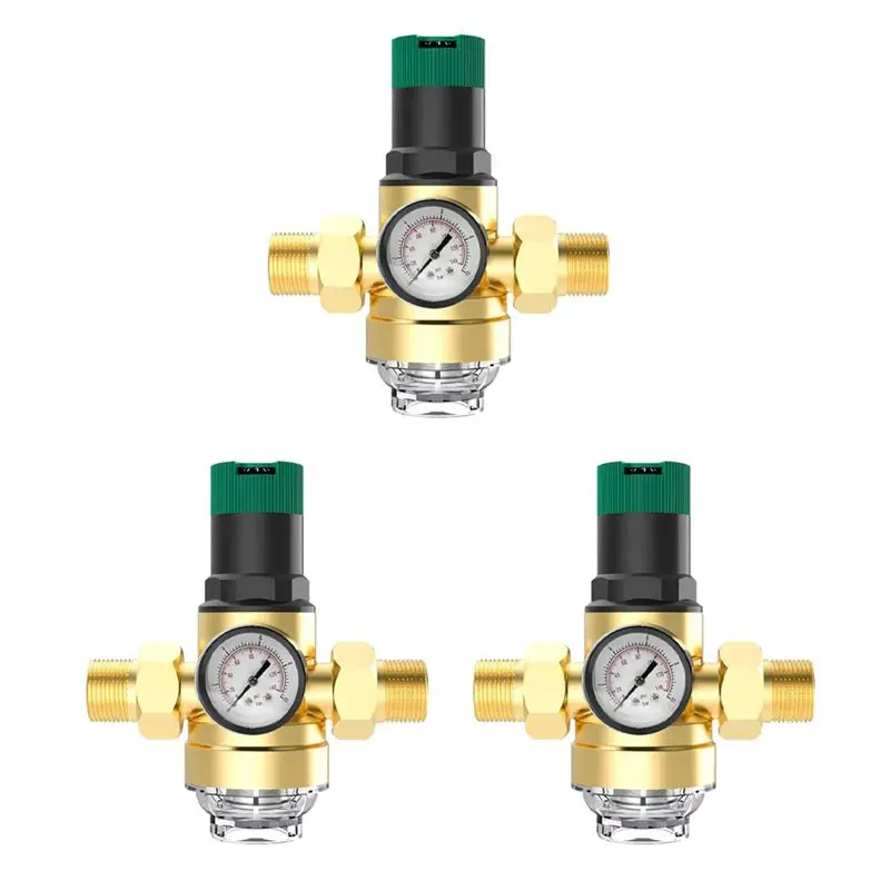 

ABFA 3X Pressure Regulator Water 3/4 Inch, Water Pressure Regulator With Water Pressure Gauge And Mesh Filter