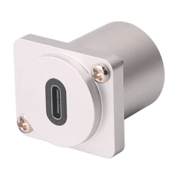 USB USBC  type C Typec  Female to Female F-F  Panel Mount Extention Round Metal Adapter