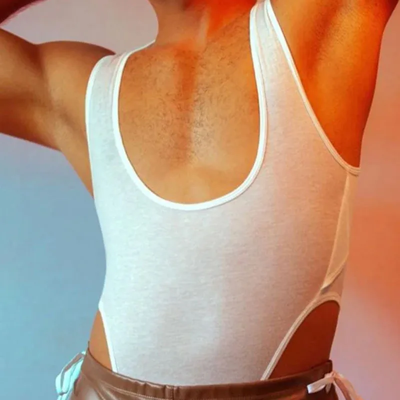 

Onesie Men's Sexy Personalized Men's Vest Tight Stretch Loungewear