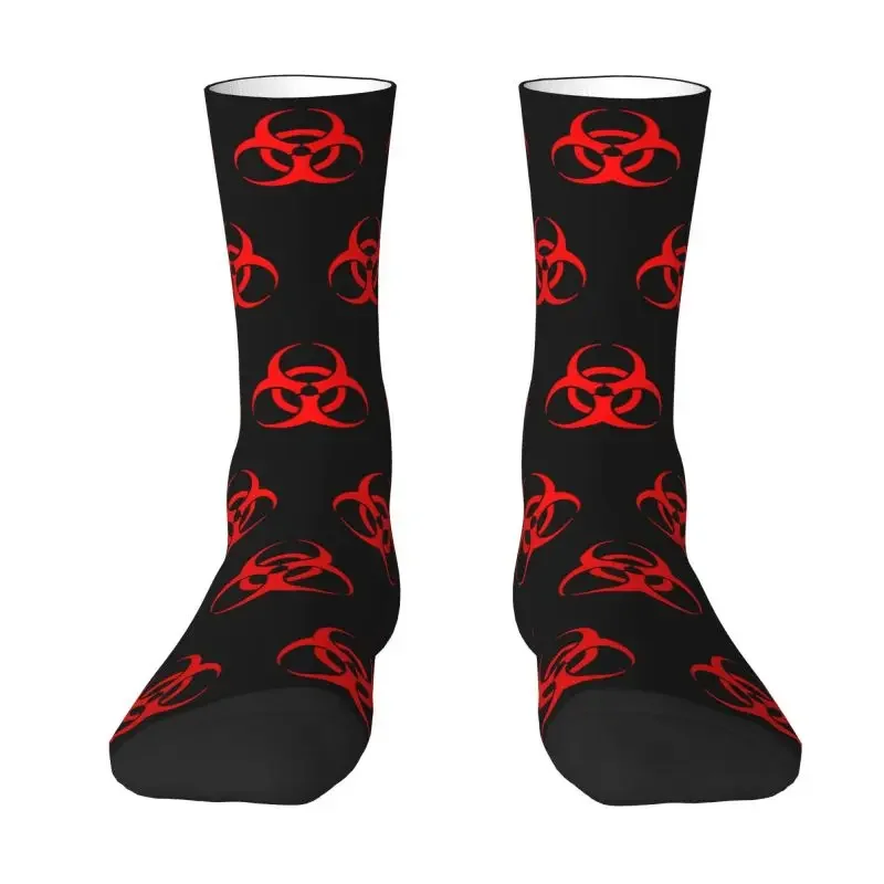 

Cute Printed Umbrella Corporation Biohazard Logo Socks for Men Women Stretch Summer Autumn Winter Crew Socks