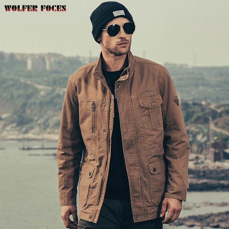 wholesale Spring Large Jacket Stand Collar Loose Tough Casual Cotton Coat Men's Youth Hot Sale The price of new listing Fashion