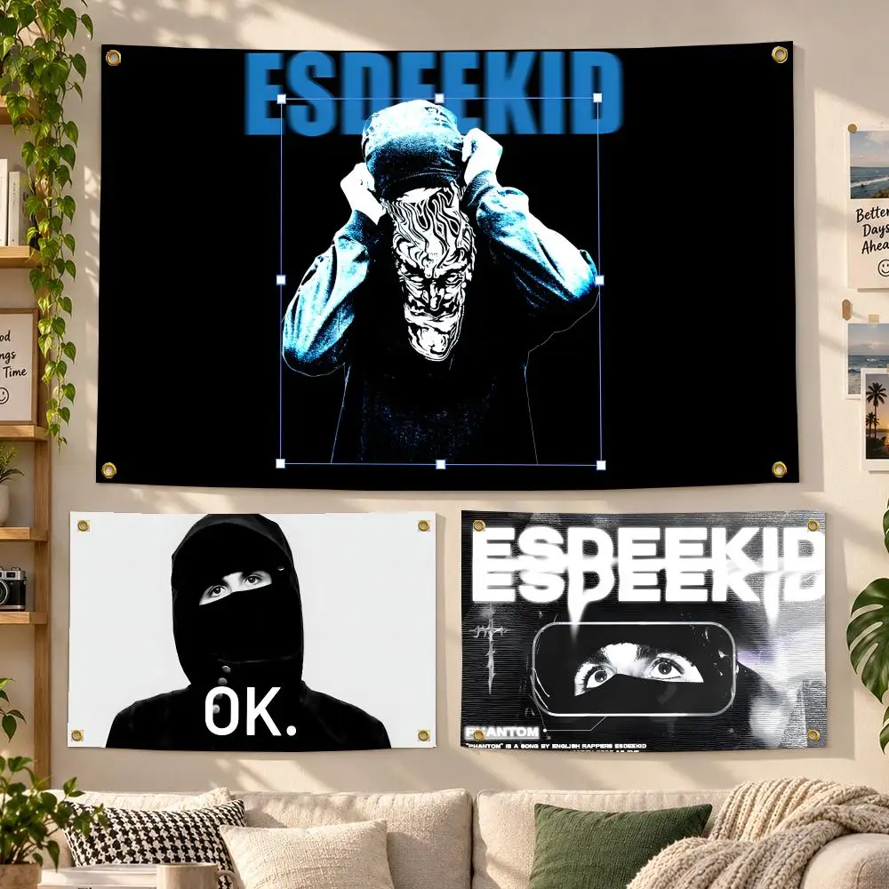 Rapper EsDeeKid UK Underground Rap Flags Personalized Banner Flag Room Dorm Camping Picnic Garage Bar Outdoor Wall Decor