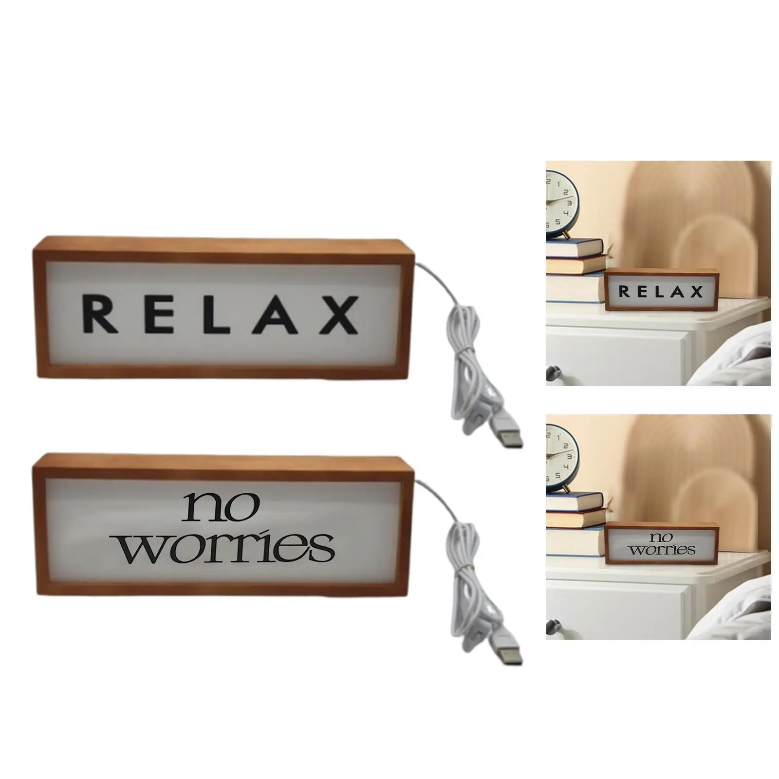 

Bedside Lamp Table USB Nightlight Novelty Home Decor Gift Light up Sign for