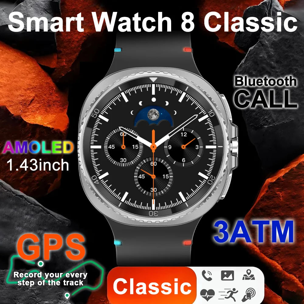

Watch 8 Ultra Classic GPS SmartWatch Compass NFC Men AMOLED Call Chat GPT Watches 3ATM Waterproof Sports Fitness Ms Smartwatch