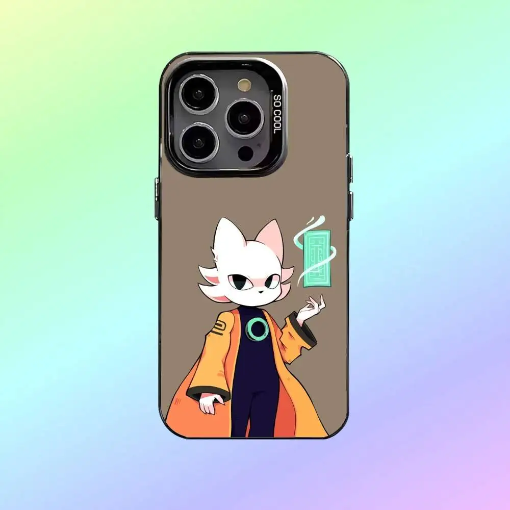 N-Nine s-sols jeu coque de téléphone pour iPhone17,16,15,14,13,12,11 coque de téléphone argentée colorée Funda couverture