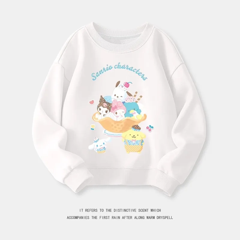 Sudadera con capucha versión coreana, ropa de camiseta de dibujos animados de moda para niños grandes y niñas pequeñas, Sanrio Yugui Dog Cool Lomi Y2k