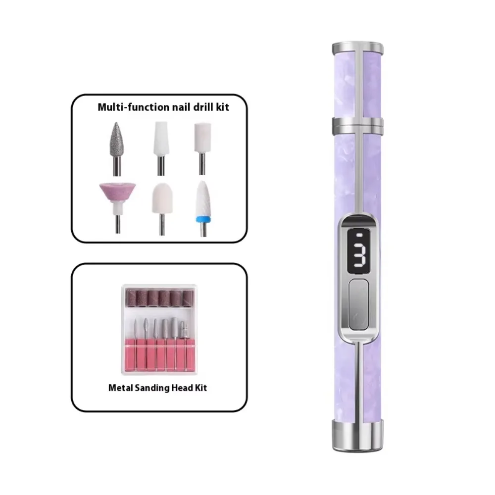 

Low Noise Electric Nail Drill 4 Gears Adjustable Rechargeable Nail Polishing Machine Multiple Gears Electric Nail Grinder