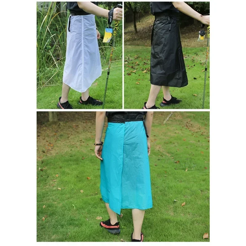 

15D Nylon Ultra-Light Rain Skirt Storage Bag Waterproof Kilt Rain Pants Cycling Camping Hiking Rain Pants Half Poncho Hot