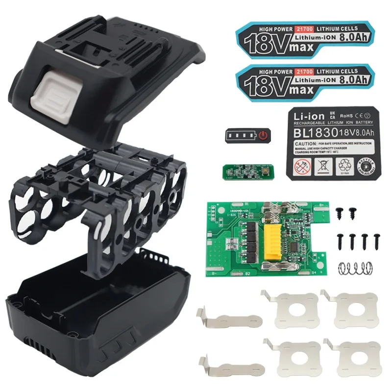 BL1830 10X21700 boîtier de batterie Li-ion PCB Protection de charge Circuit imprimé boîtier de coque BL1845 pour MAKITA 18V 6.0Ah 8.0Ah boîtiers