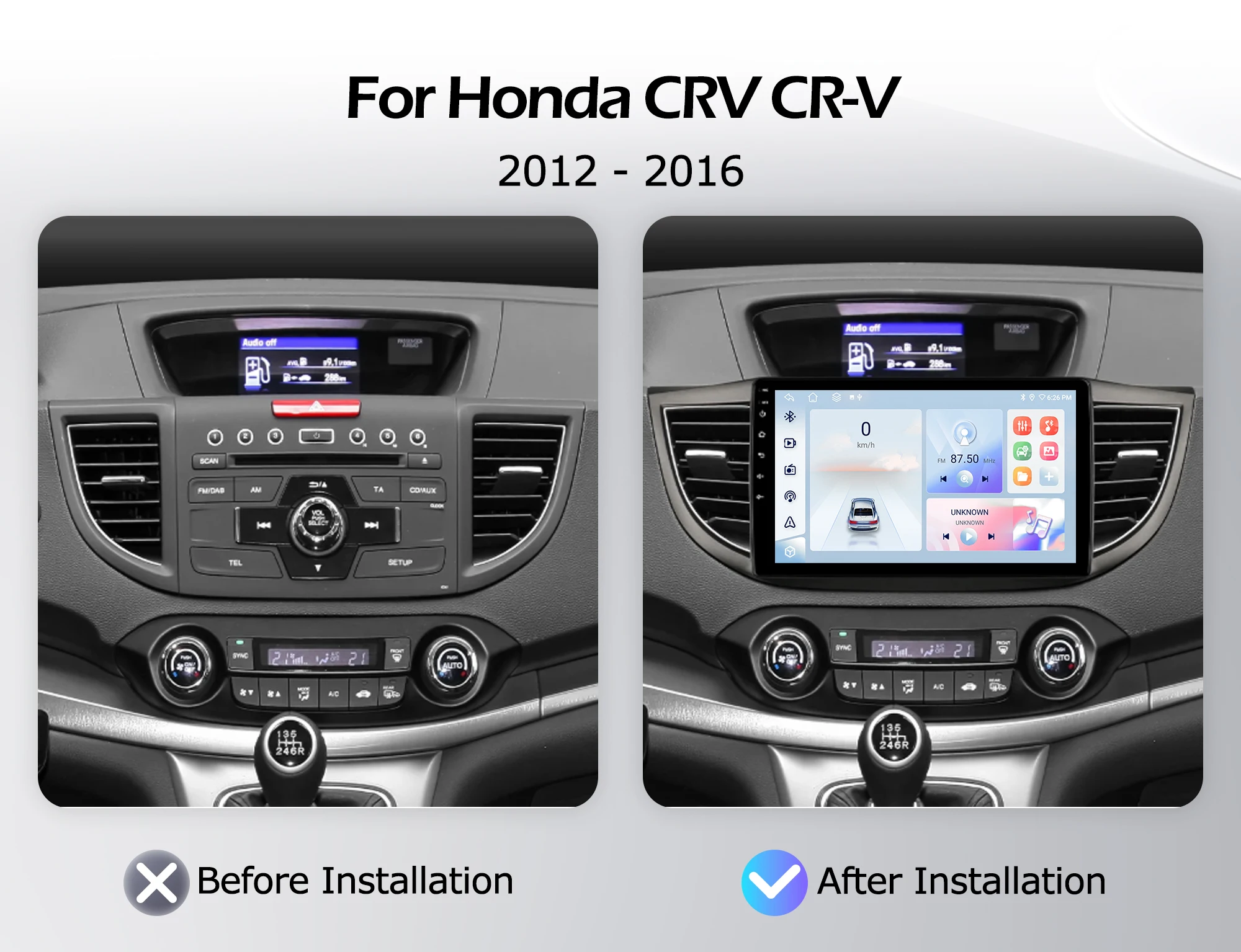 Android 16 For Honda CRV CR-V 2012-2016 GPS Navigation Multimedia Player Auto Wireless CarPlay WIFI 4G DSP RDS Cooling Fan