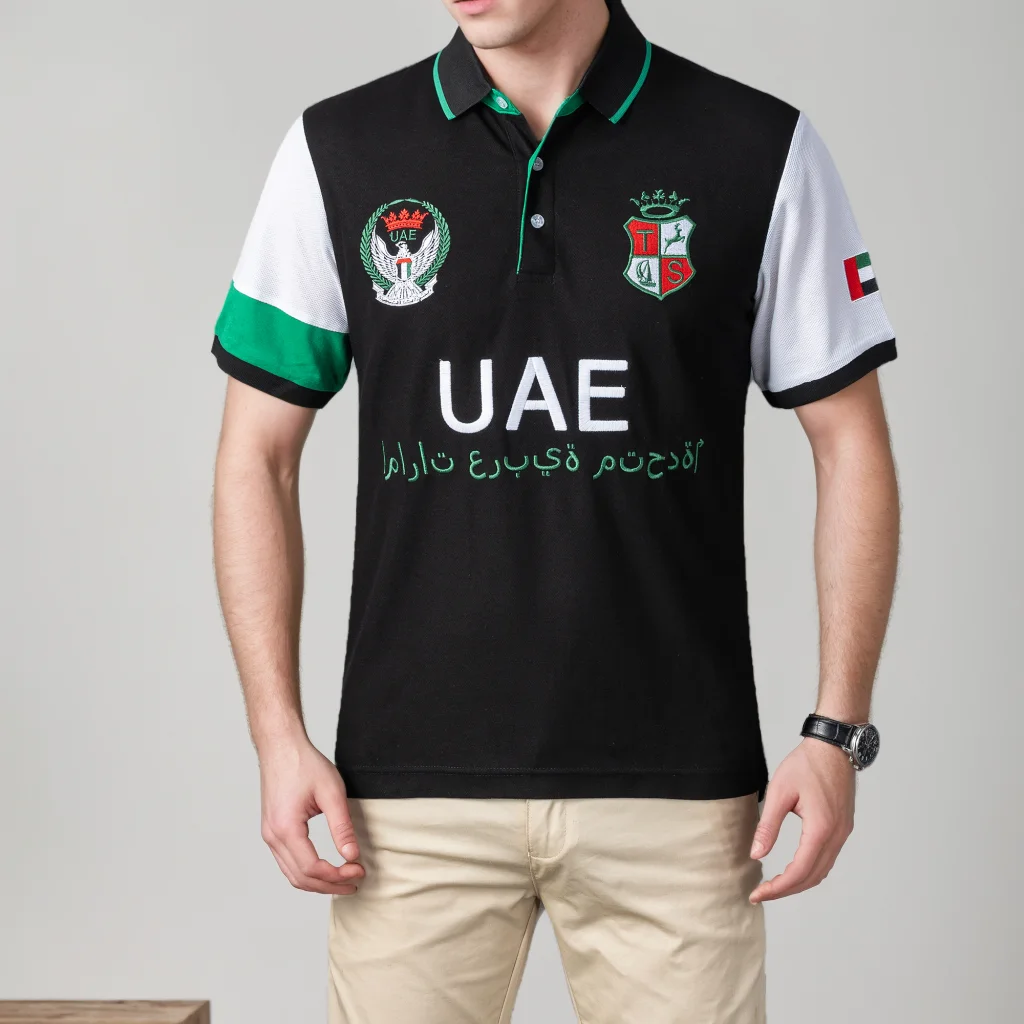 

New UAE Men's Polo Shirt Casual Fashion Cotton Short Sleeve Splicing Color Embroidery Plus Size 7XL Male Collar Tshirts