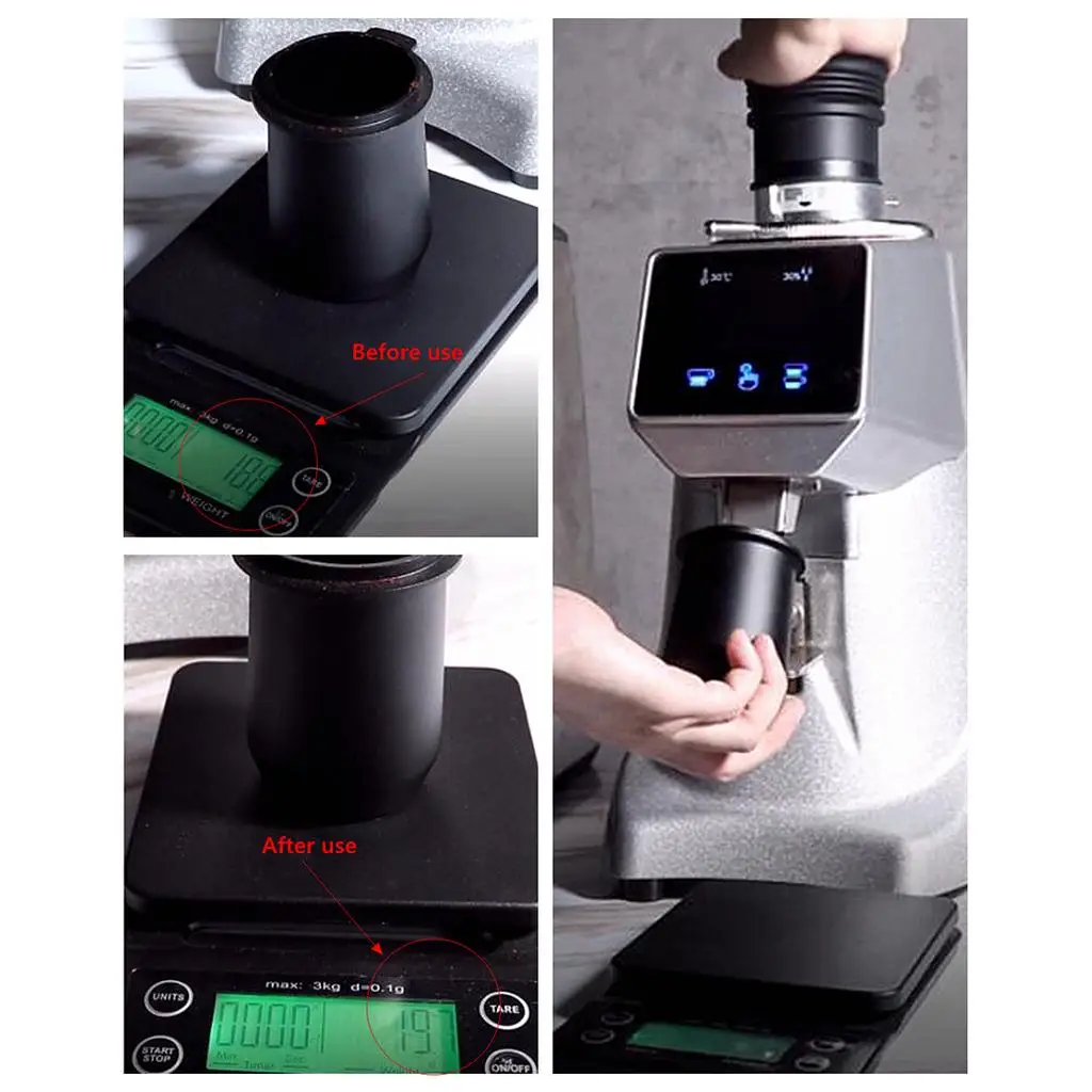 Press and Blow Coffee Cleaning Accessories,Silicone Aluminum Alloy Cleaning Tool for Outlet,Small Bean Bin Disc