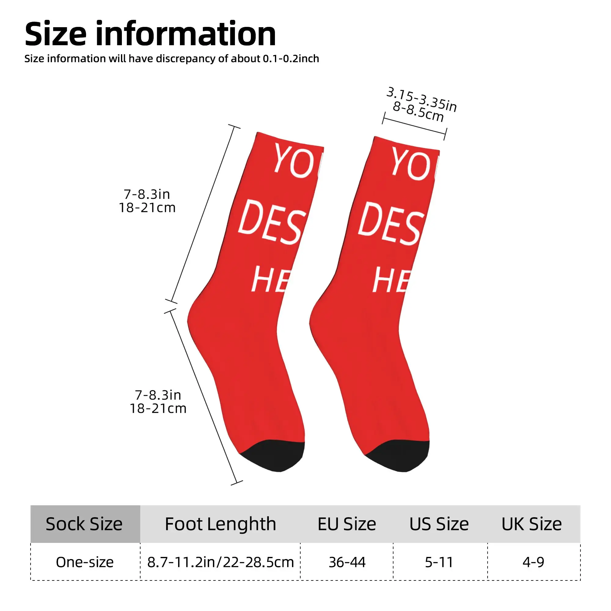 Il tuo design qui Calze Calzini eleganti Coppia Calzini di alta qualità Autunno Corsa Sport Calzini antiscivolo personalizzati Regalo di compleanno