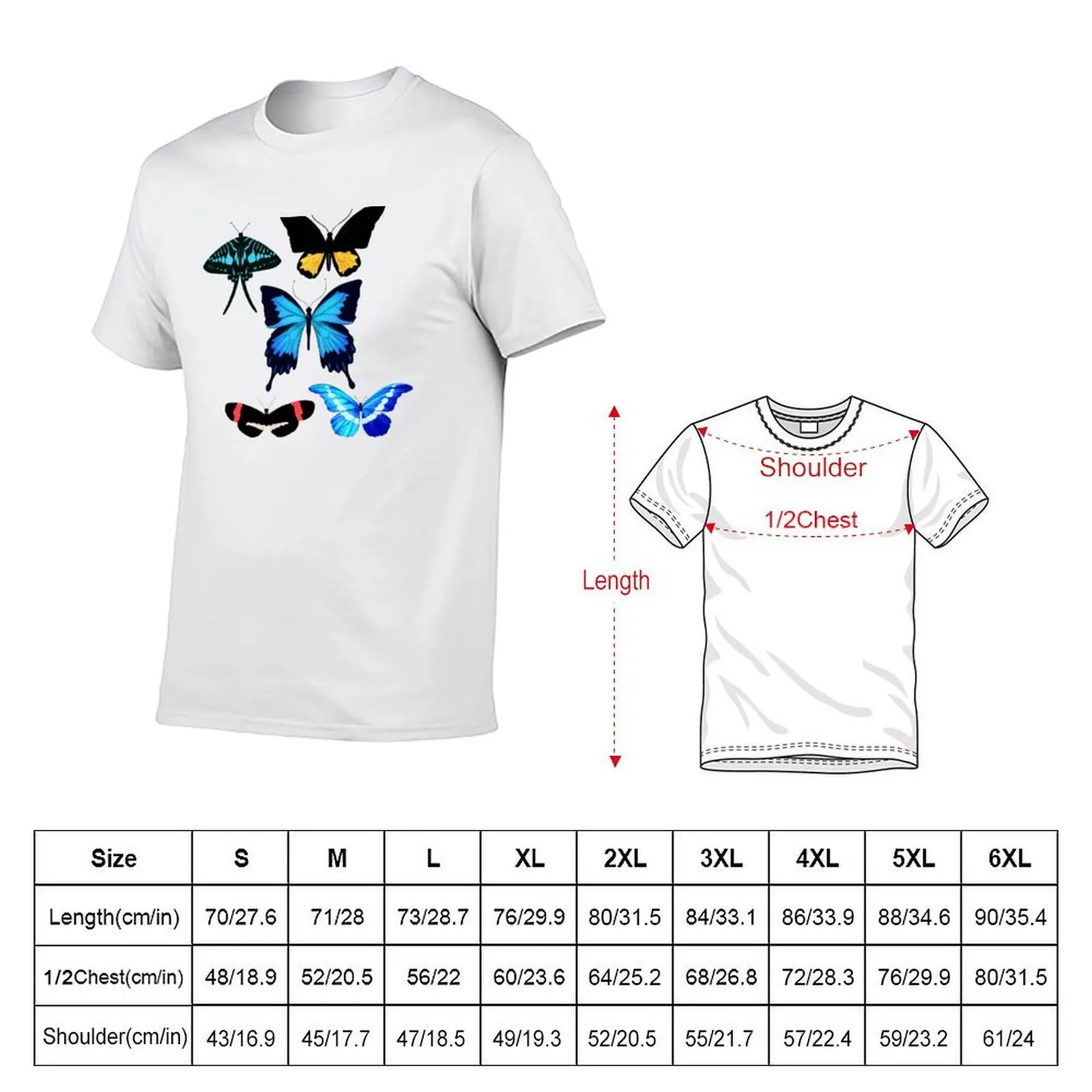 Butterfly sticker sheet 3 T-Shirt man t shirt oversized t shirts for men graphic