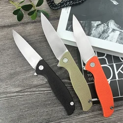 Outdoor Ball Bearing Flipper Folding Pocket Knife D2 Blade Nylon Fiber Handle Survival Tactical Knives Hunting Camping EDC Tool